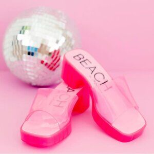 BEACH by Matisse Wade Hot Pink Block Heel Sandals, 8 NEW